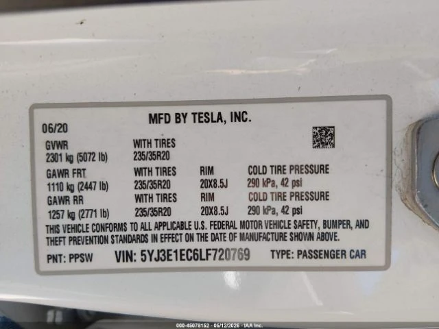 Tesla Model 3 PERFORMANCE DUAL MOTOR ALL-WHEEL DRIVE, снимка 9 - Автомобили и джипове - 55325427