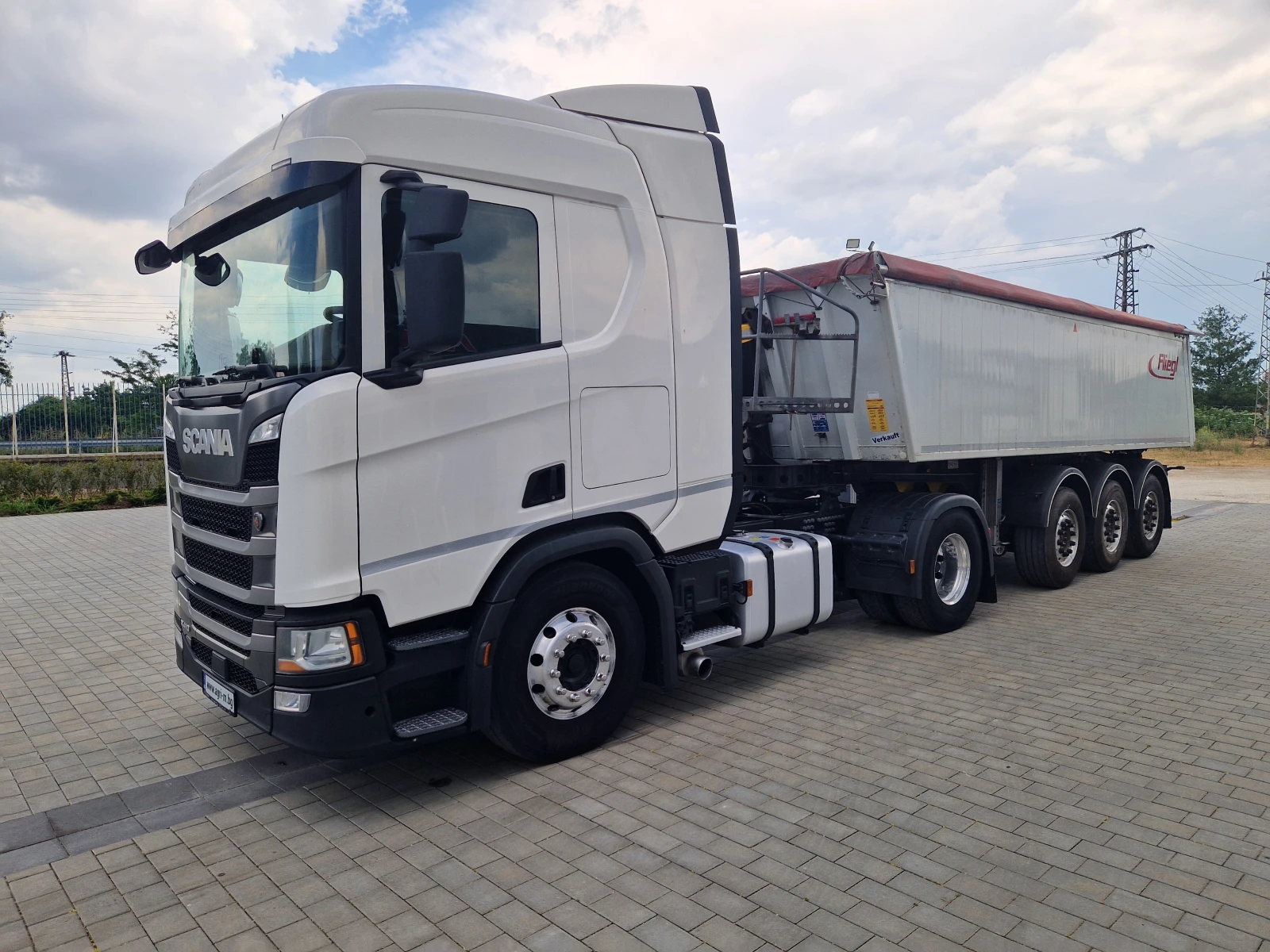 Scania R 410 Композиция с гондола, полезен товар 28 т.