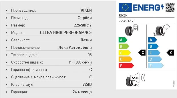 Гуми Летни 225/50R17, снимка 2 - Гуми и джанти - 49025092