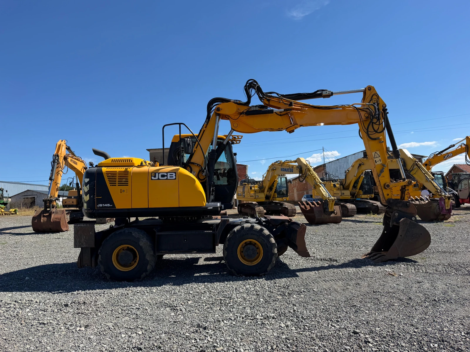 Багер JCB JS 145 W + 3 КОФИ НОВИ ГУМИ ЛИЗИНГ, снимка 8 - Индустриална техника - 55458528