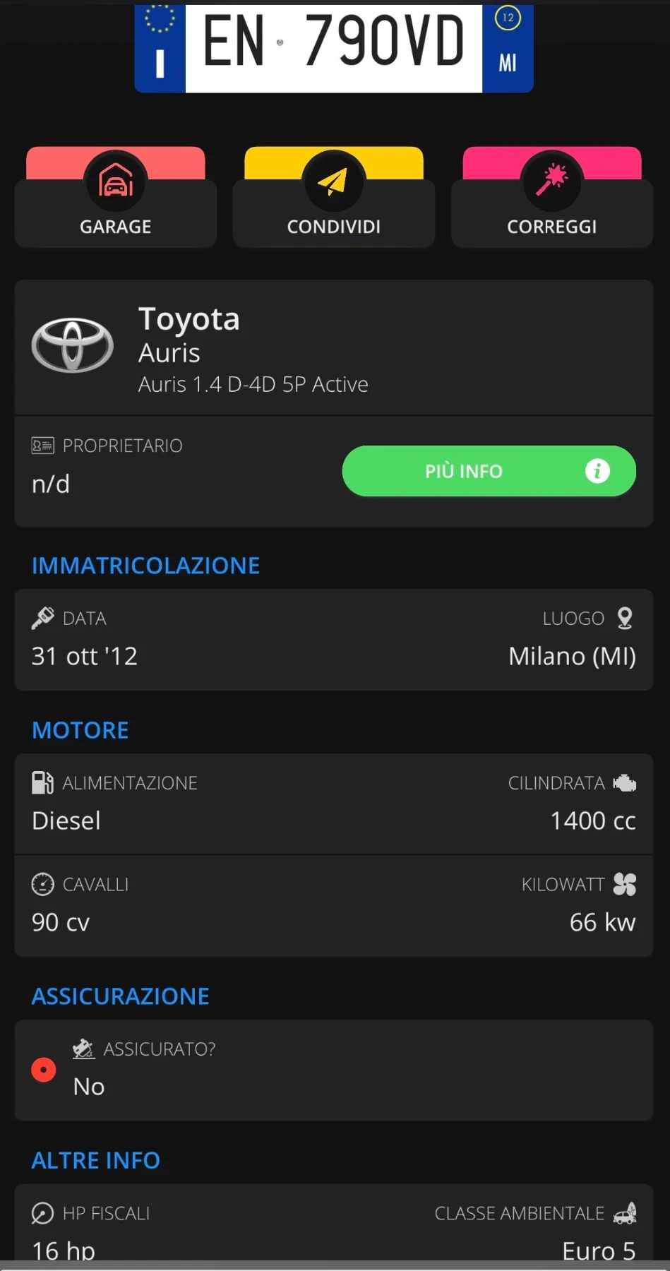 Toyota Auris 10.2012* 1.4D4D* РЕАЛНИ КМ* ИТАЛИЯ* 2 КЛЮЧА* , снимка 16 - Автомобили и джипове - 56239261