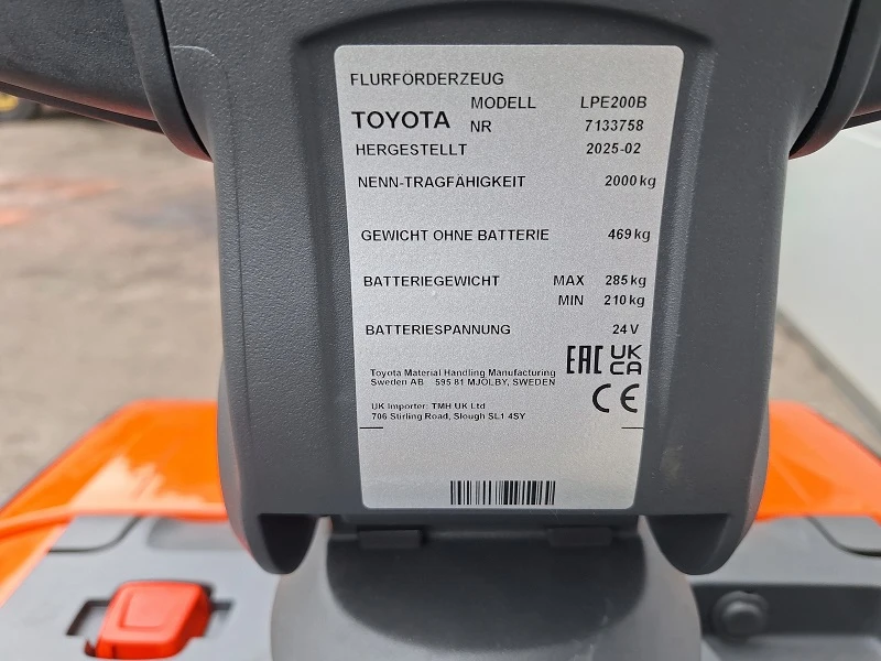 Електрокар Toyota LPE200B НОВА, снимка 10 - Индустриална техника - 53353952