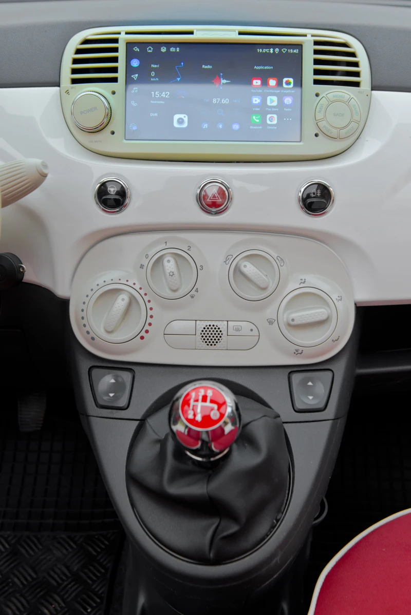 Fiat 500 1.2i - КАБРИО -129хил.км-NAVI-ANDROID-РЕГИСТРИРАНА, снимка 15 - Автомобили и джипове - 52471895