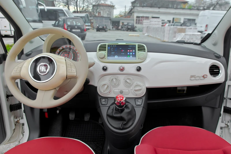 Fiat 500 1.2i - КАБРИО -129хил.км-NAVI-ANDROID-РЕГИСТРИРАНА, снимка 12 - Автомобили и джипове - 52471895