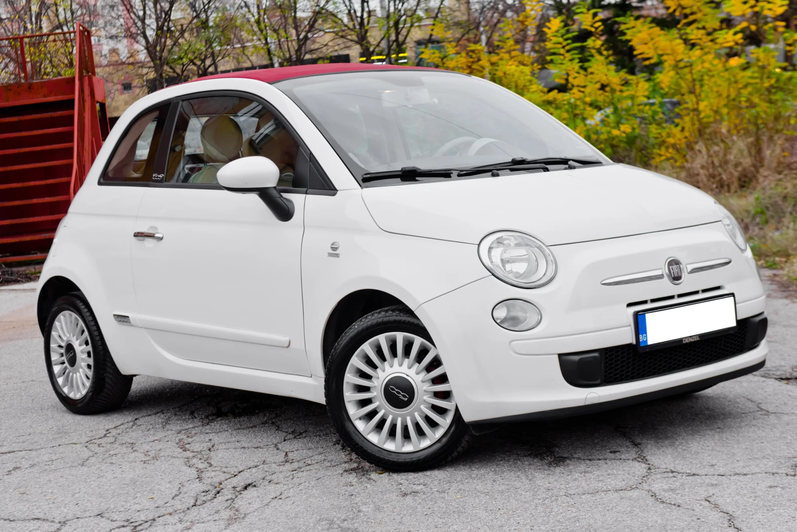 Fiat 500 1.2i - КАБРИО -129хил.км-NAVI-ANDROID-РЕГИСТРИРАНА, снимка 1