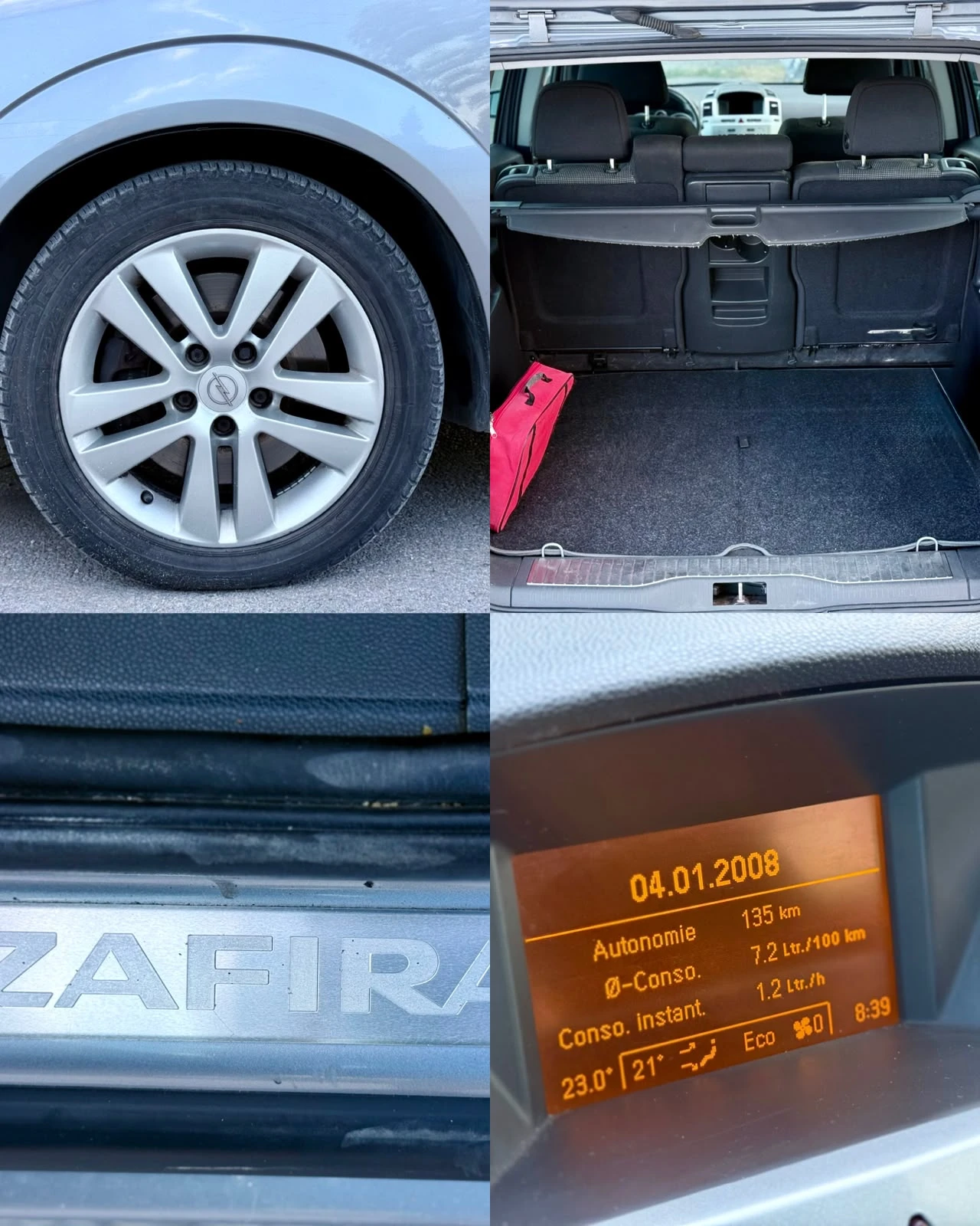 Opel Zafira 1.9CDTI* 7 МЕСТЕН* РЕАЛНИ КИЛОМЕТРИ* ГАРАЖЕН, снимка 17 - Автомобили и джипове - 55238236