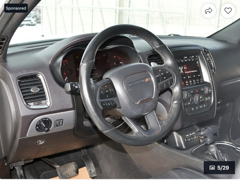 Dodge Durango GT* 3.6* V6* 8ZF* ПОДГРЕВ* КАМЕРА* КЕЙЛЕС* LANE* A, снимка 5 - Автомобили и джипове - 52975400