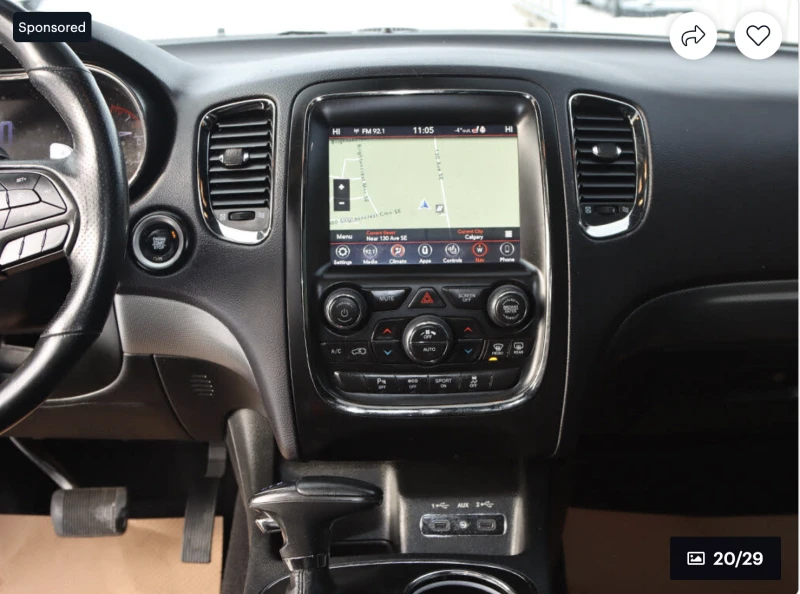 Dodge Durango GT* 3.6* V6* 8ZF* ПОДГРЕВ* КАМЕРА* КЕЙЛЕС* LANE* A, снимка 7 - Автомобили и джипове - 52975400