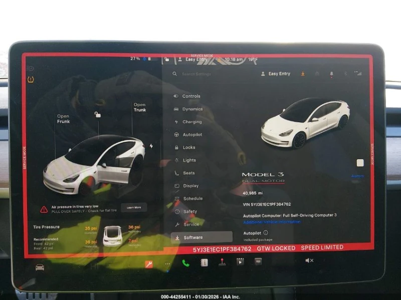 Tesla Model 3 ELECTRIC All Wheel Drive, снимка 14 - Автомобили и джипове - 53500804