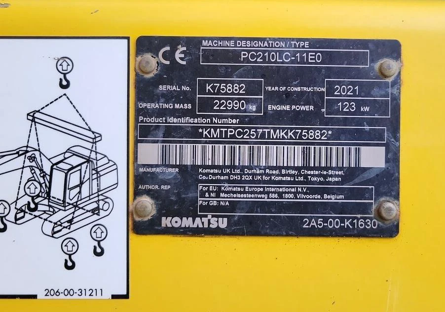 Багер Komatsu PC210 LC-11E0, снимка 6 - Индустриална техника - 54449115