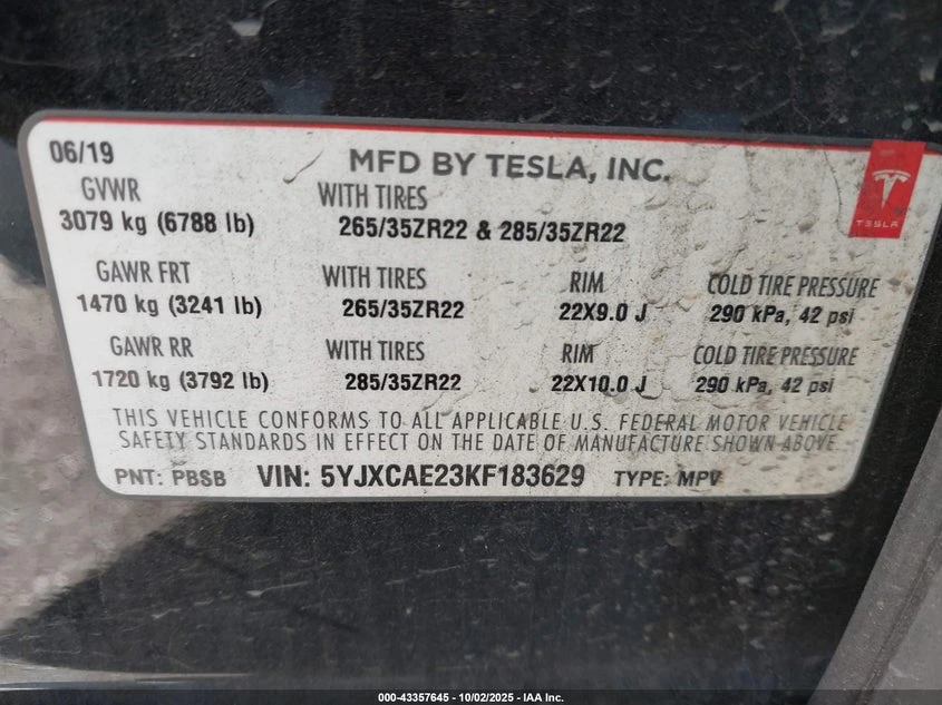 Tesla Model X 100D/75D/Long Range, снимка 9 - Автомобили и джипове - 54906940
