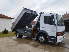 Mercedes-Benz Atego 1223 Тристранен самосвал с Кран КЛИМАТИК , снимка 1