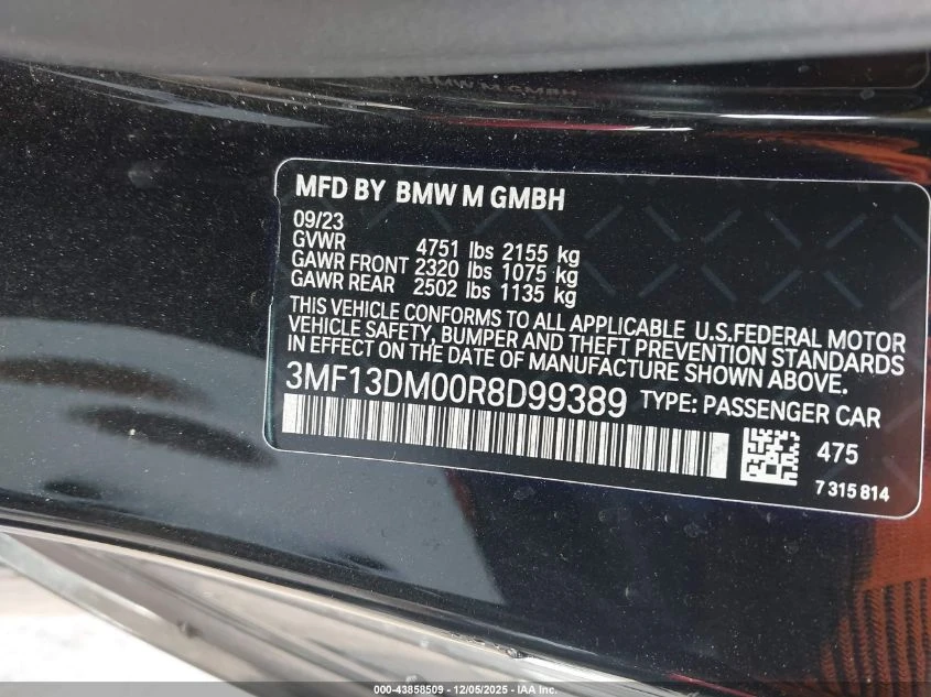 BMW M2 3.0L I-6 DI, DOHC, VVT, TURBO, 453HP Rear Wheel - изображение 10