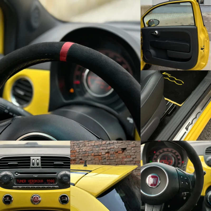 Fiat 500 1.2i/КЛИМАТИК* /ОБСЛУЖЕН/Кожа/Нови гуми/FULL/TOP//, снимка 17 - Автомобили и джипове - 53434110