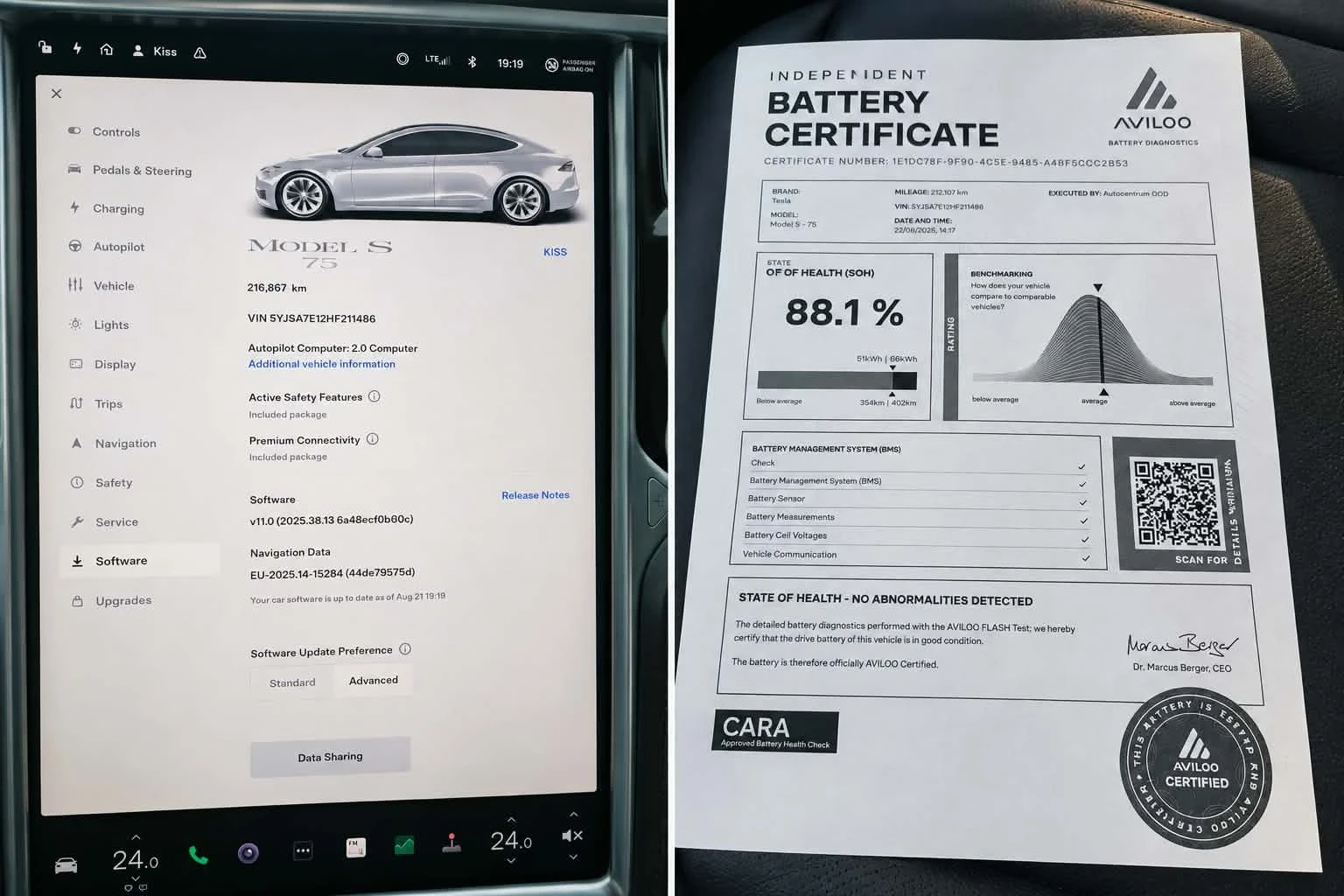 Tesla Model S Tesla S Австрия , снимка 17 - Автомобили и джипове - 55772305