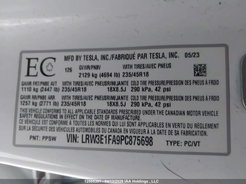 Tesla Model 3 Facelift LFP Термопомпа, снимка 4 - Автомобили и джипове - 54435789