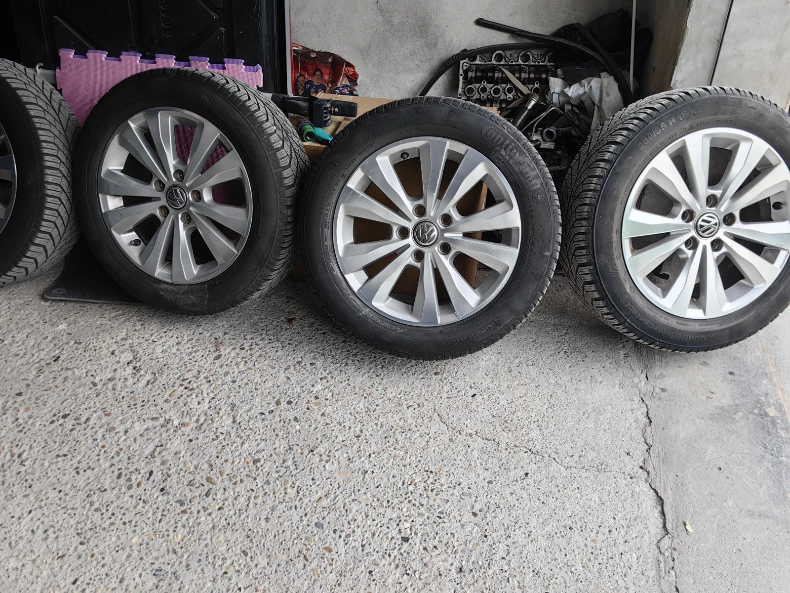 Гуми с джанти Continental 205/55R16, снимка 5 - Гуми и джанти - 54582413