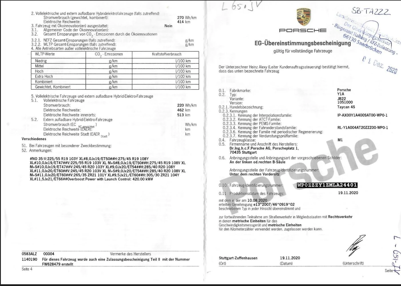 Porsche Taycan 4S, снимка 16 - Автомобили и джипове - 53983678