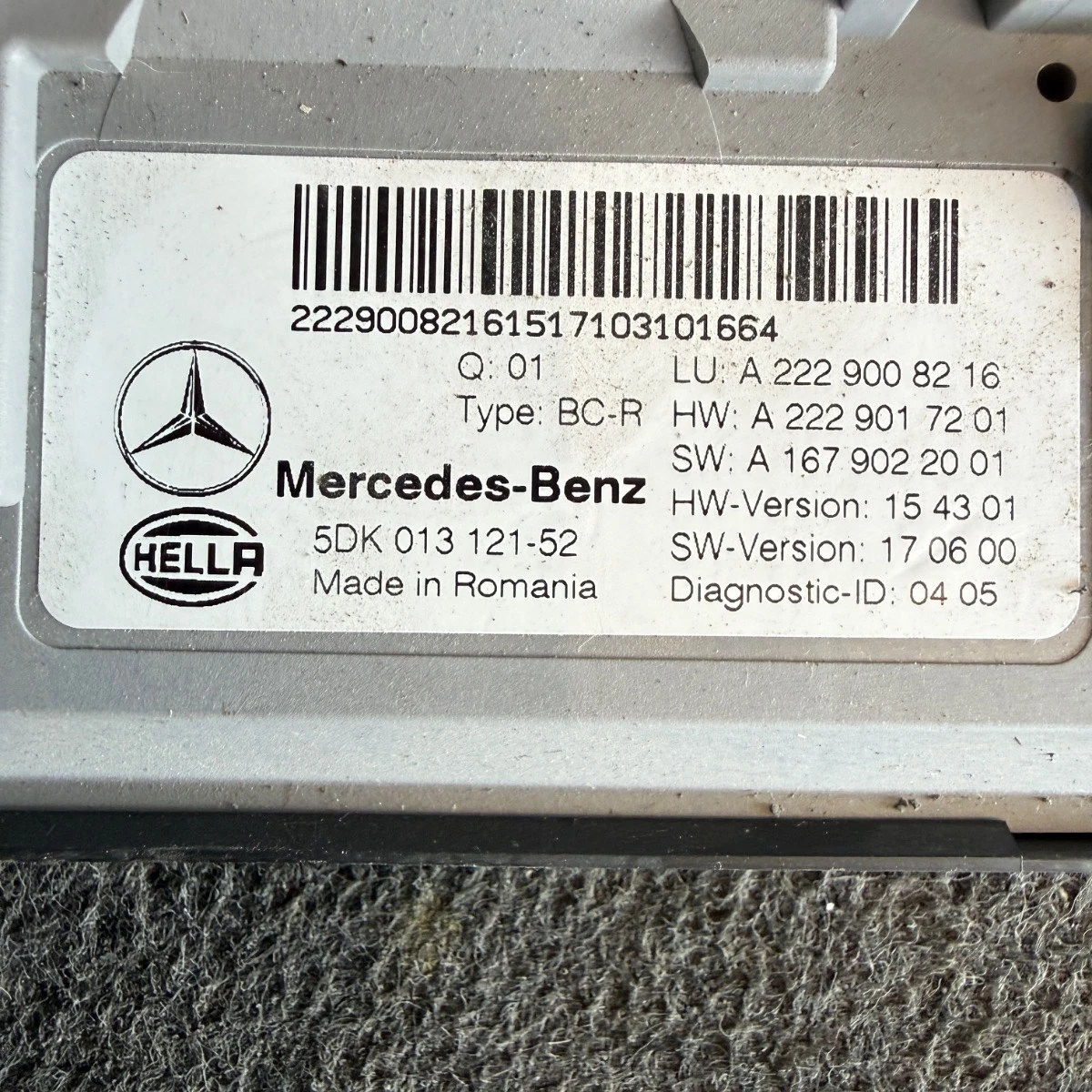 Модул за управление на комфортните системи и светлините за Mercedes W222 350 CDI