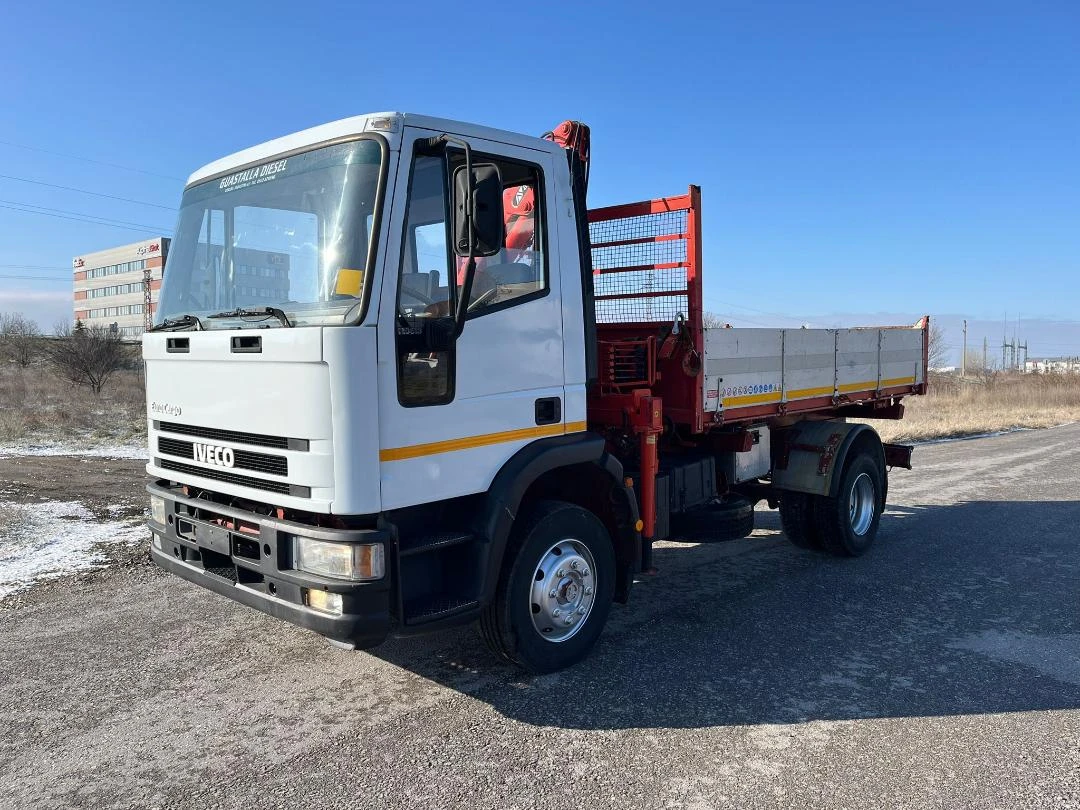 Iveco Eurocargo 120Е18 ТРИСТРАНЕН САМОСВАЛ С КРАН ПЕРФЕКТЕН, снимка 1