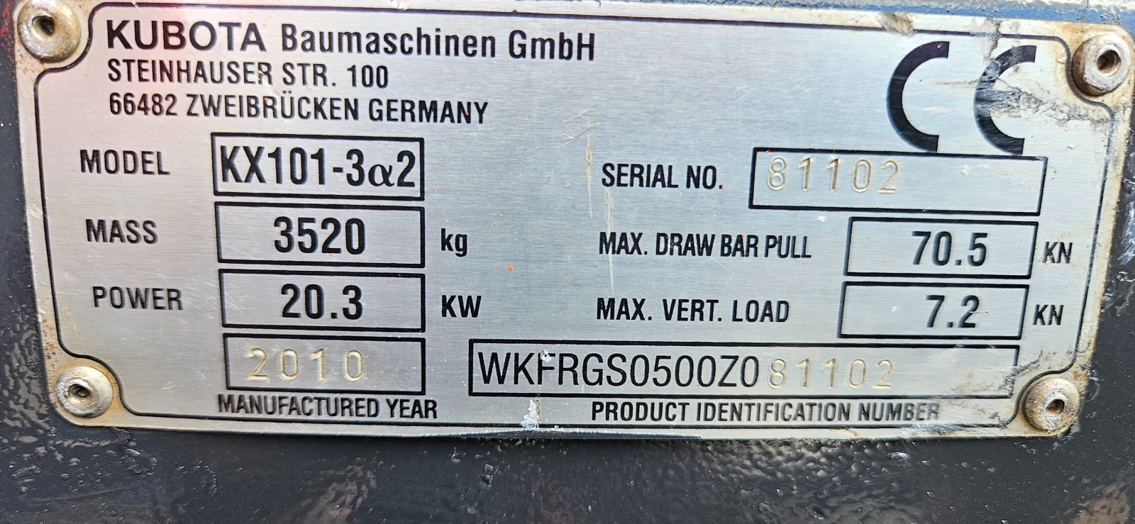 Багер Kubota KX101-3a, снимка 6 - Индустриална техника - 54229946