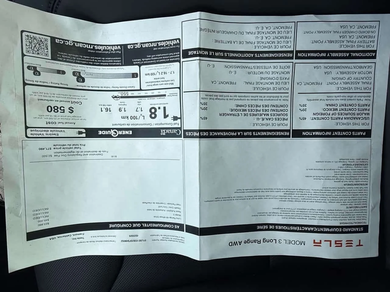 Tesla Model 3 * AWD Long Range * CARFAX * , снимка 13 - Автомобили и джипове - 56646305