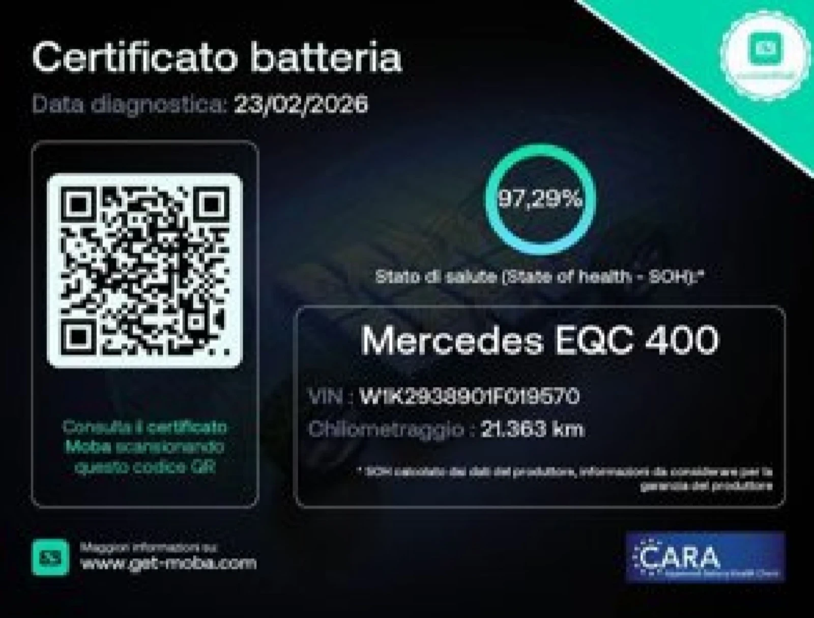 Mercedes-Benz EQC 400 AMG 4matic/408hp/PANO/ACC/SOH97%, снимка 17 - Автомобили и джипове - 55225569