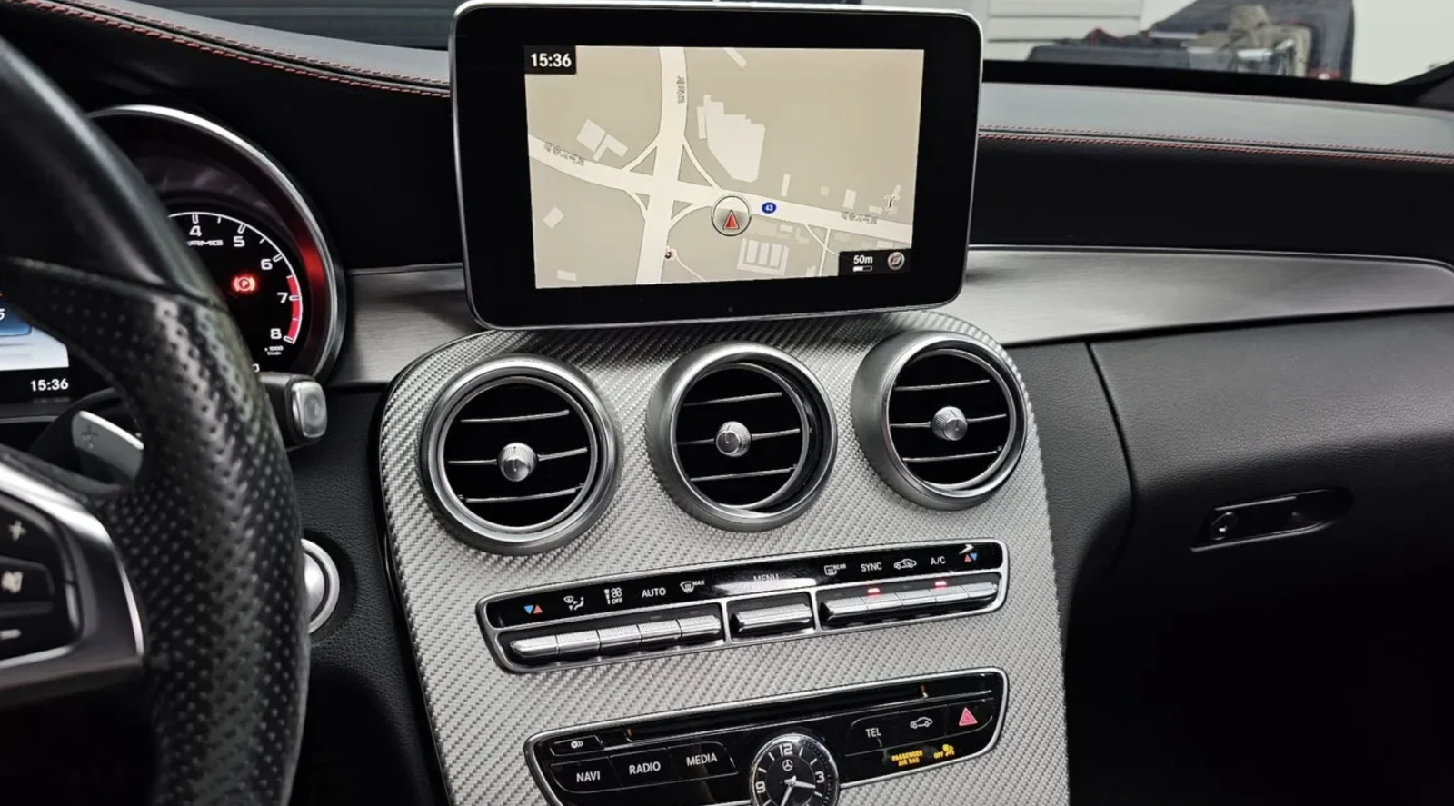 Mercedes-Benz C 43 AMG BURMESTER/ ПОДГРЕВ / ПАНО /HUD, снимка 10 - Автомобили и джипове - 55326359