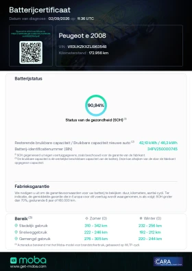 Peugeot 2008  Electric ALLURE 50KW 91% SOH Сертификат, снимка 17