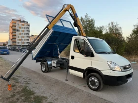 Iveco 35c13 3-стр самосвал с кран, снимка 1