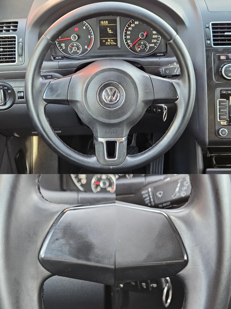 VW Touran 1.6TDi/105k.c/6ск/7м/NAVI/БЛУТУТ/EURO 5B/ТОП, снимка 11 - Автомобили и джипове - 47510500