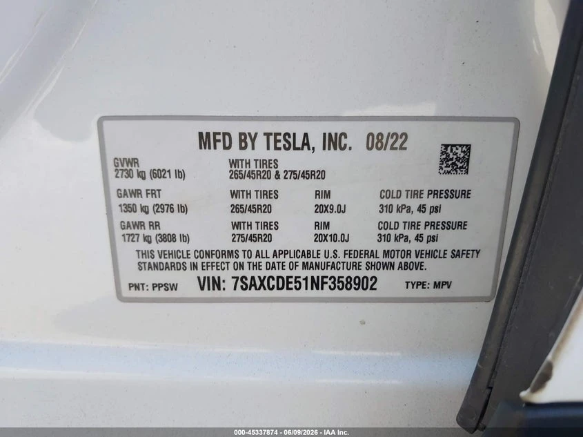 Tesla Model X Dual Motor All-Wheel Drive/Plaid Tri Motor All-Whe, снимка 9 - Автомобили и джипове - 55287359