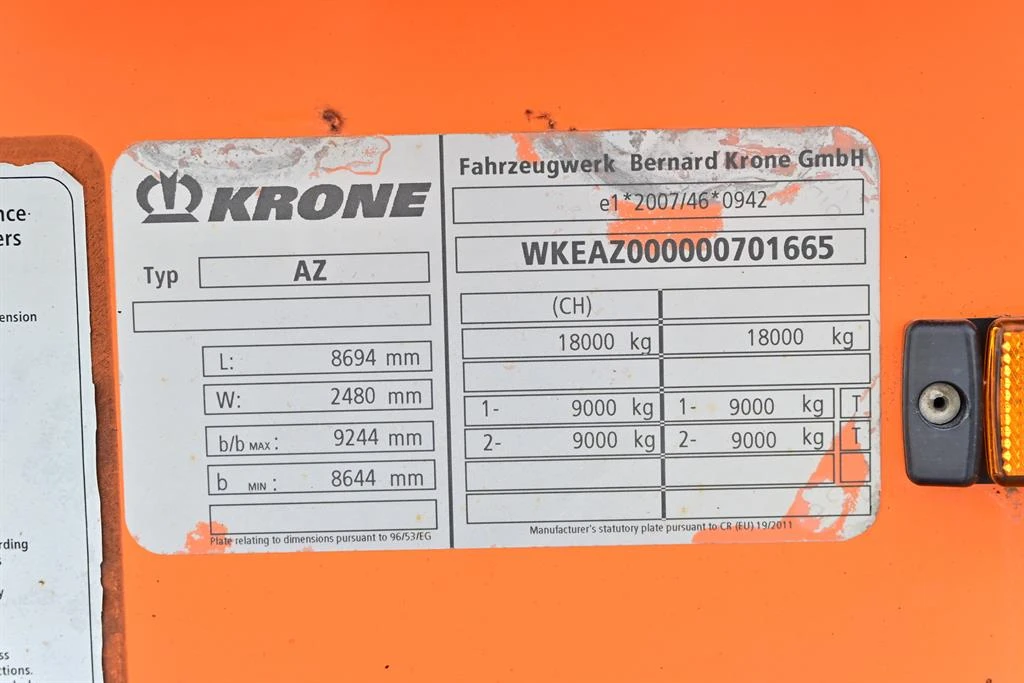 За камион Други Krone AZ, снимка 13 - Ремаркета - 54044938