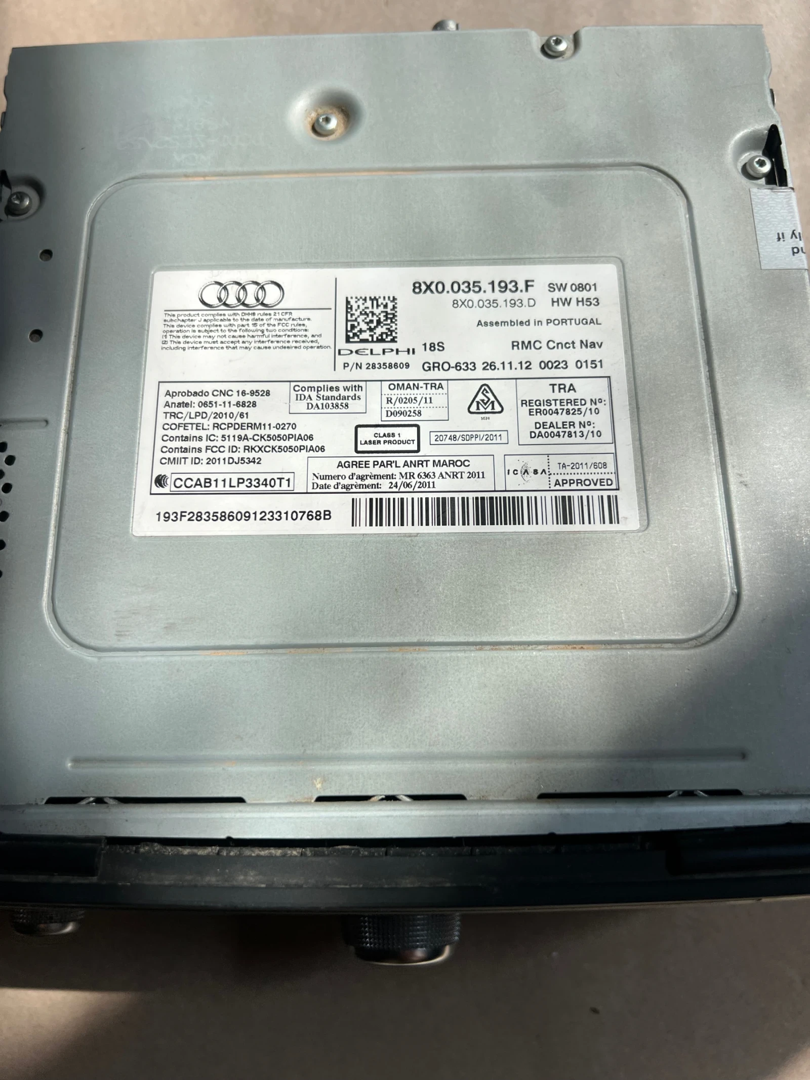 8X0035193F   AUDI A1   8X0035193D SW 0801 HW H53  8X0.035.193.F 8X0.035.193.D | Mobile.bg   2