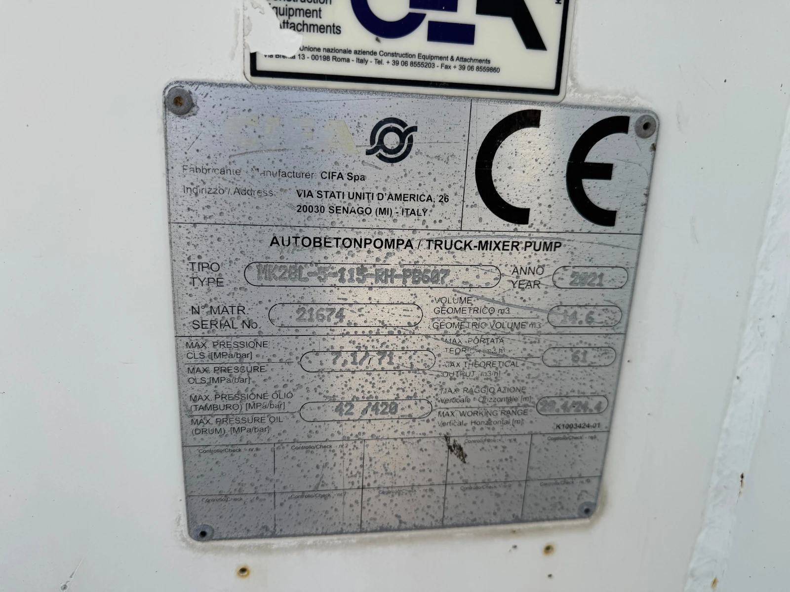 Бетон помпа Mercedes-Benz 4143 CIFA MK28L-5 - изображение 10