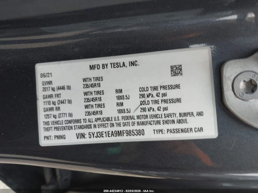 Tesla Model 3 Standard Range Plus Rear-Wheel Drive, снимка 9 - Автомобили и джипове - 54437897