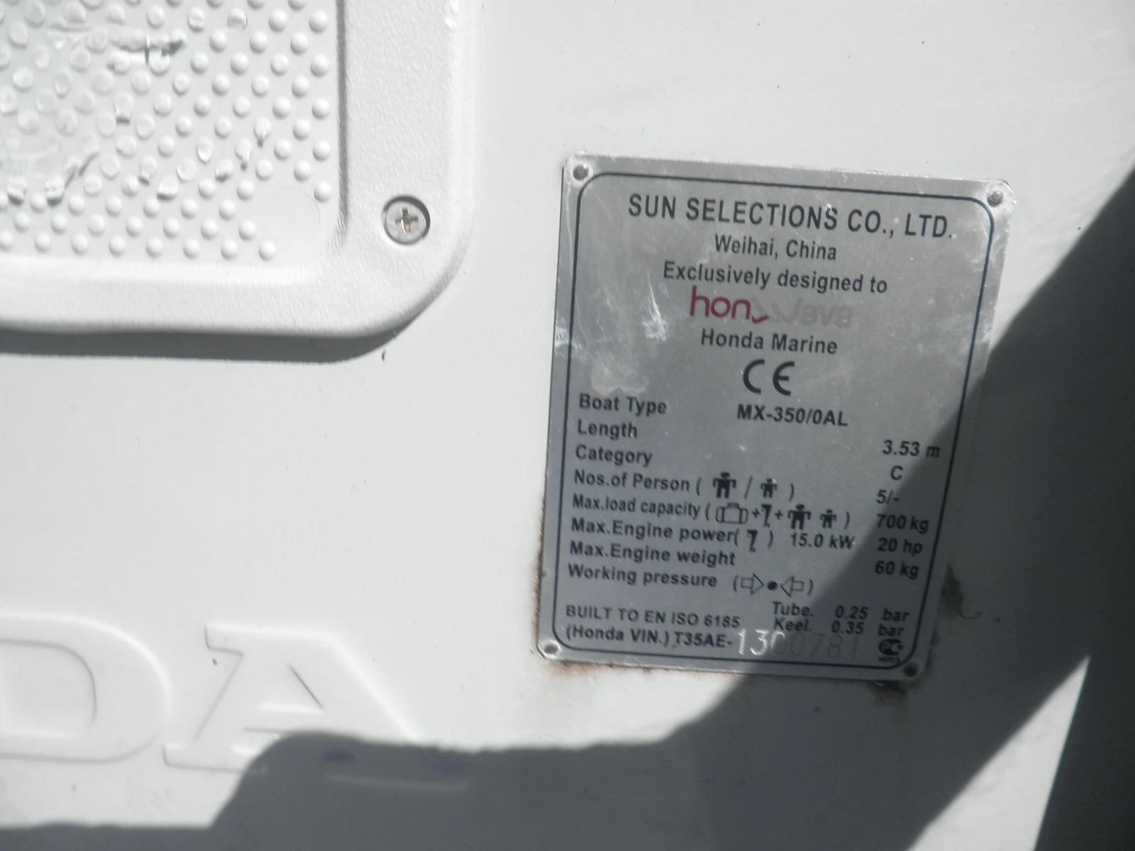 Надуваема лодка Honda Marine T35, снимка 9 - Воден транспорт - 55396934