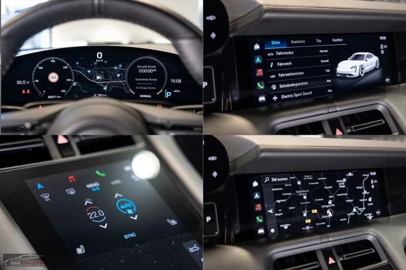 Porsche Taycan TURBO/680HP/ГАРАНЦИЯ/360/BOSE/PANO/4X4/94kWh/827v, снимка 14 - Автомобили и джипове - 52493360