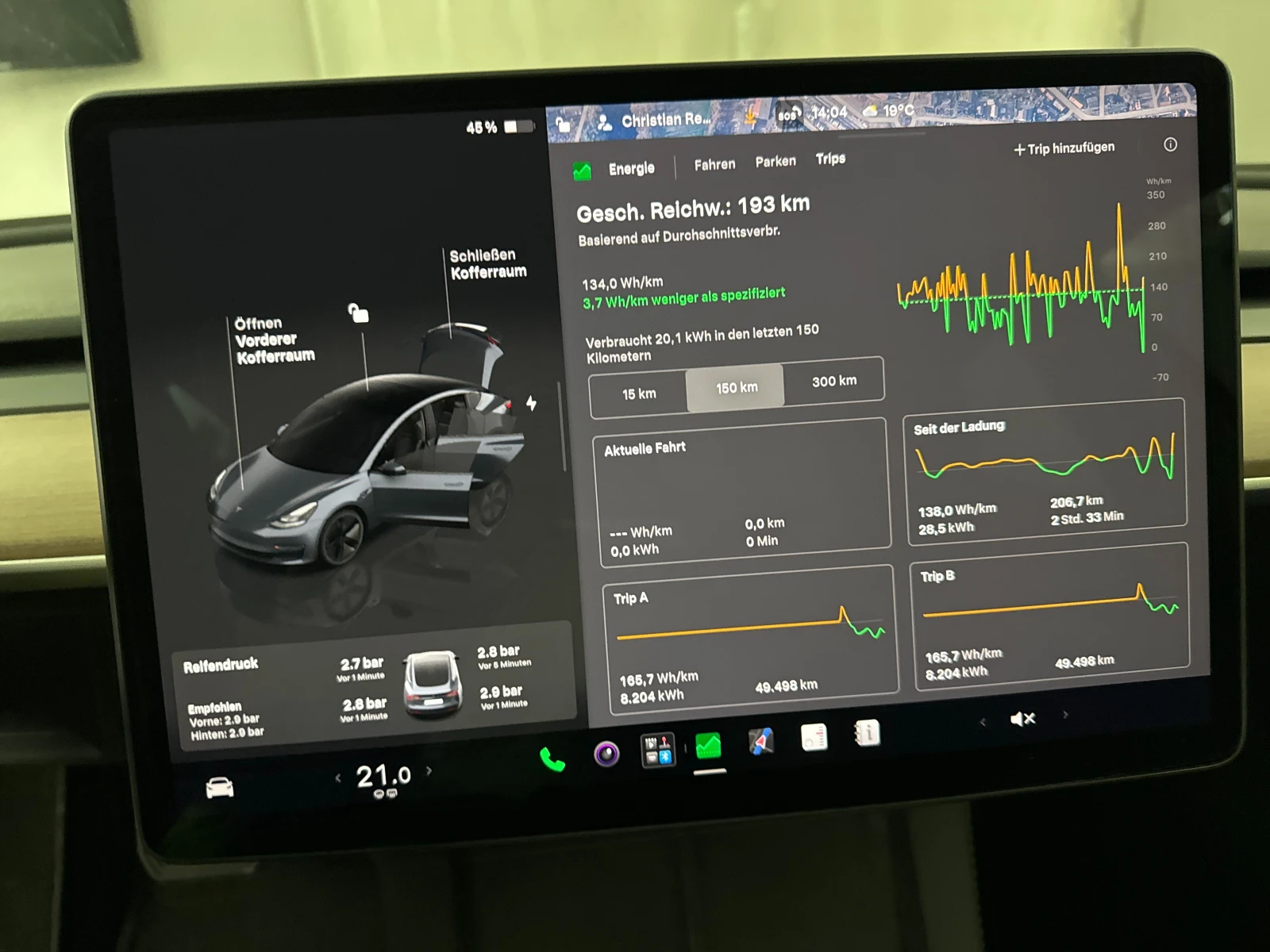 Tesla Model 3 Standart Range Leather LED Navi, снимка 9 - Автомобили и джипове - 56574694