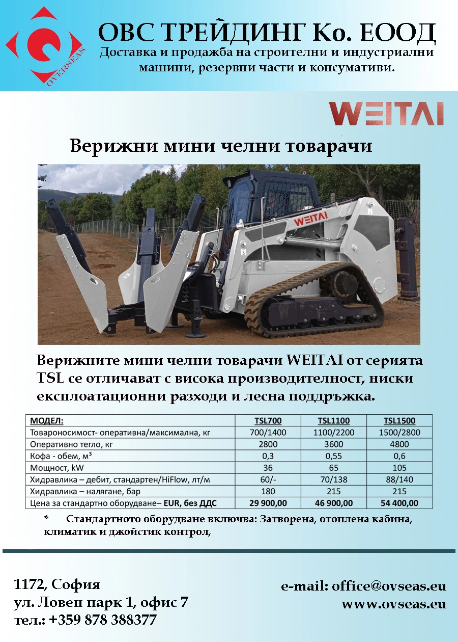 Мини челни товарачи Друга WEITAI WSL-830 - изображение 10