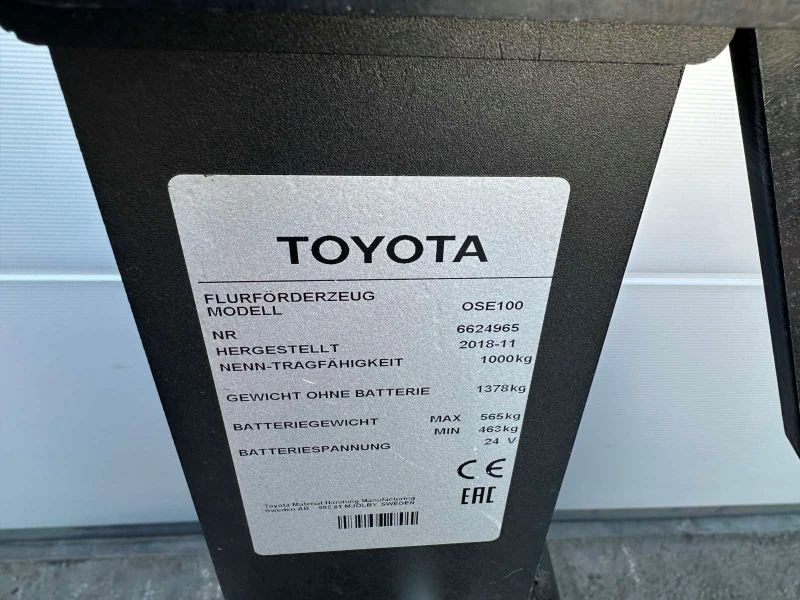 Електрокар Toyota OSE100 ордер-пикър, снимка 9 - Индустриална техника - 54215252