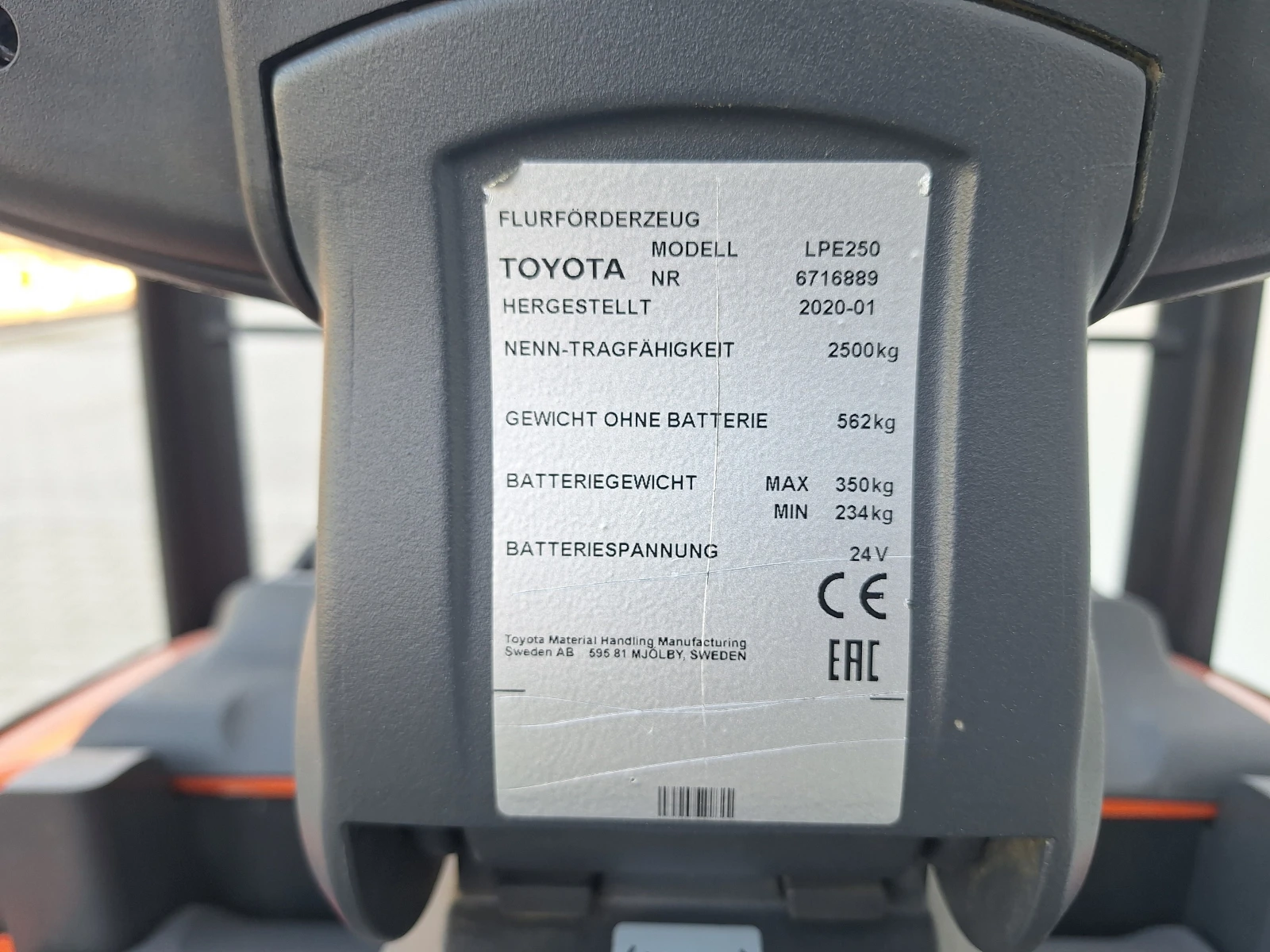 Електрокар Toyota LPE250 Li-Ion, снимка 6 - Индустриална техника - 54215252