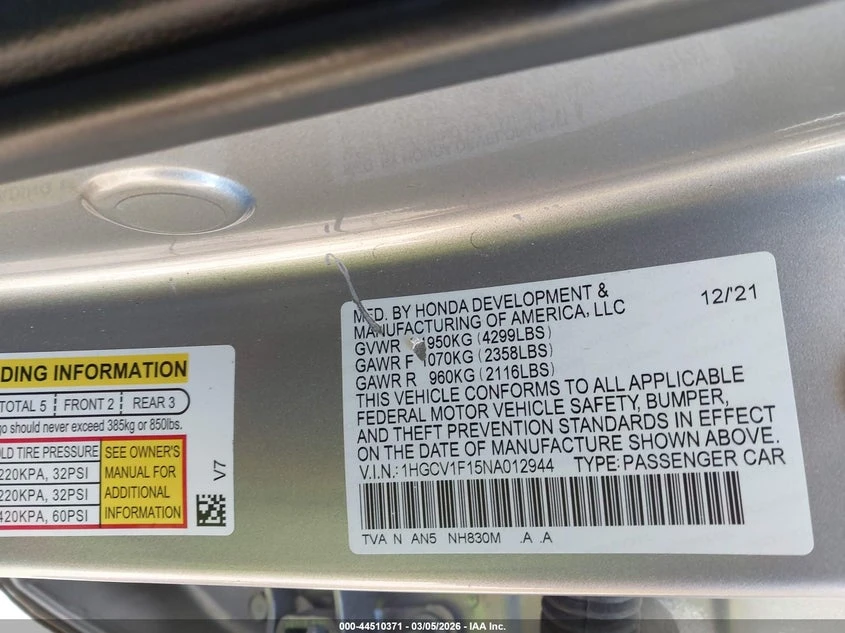 Honda Accord 1.5L I-4 DI, DOHC, VVT, TURBO, 192HP Front Wheel | Mobile.bg � ����������� 9