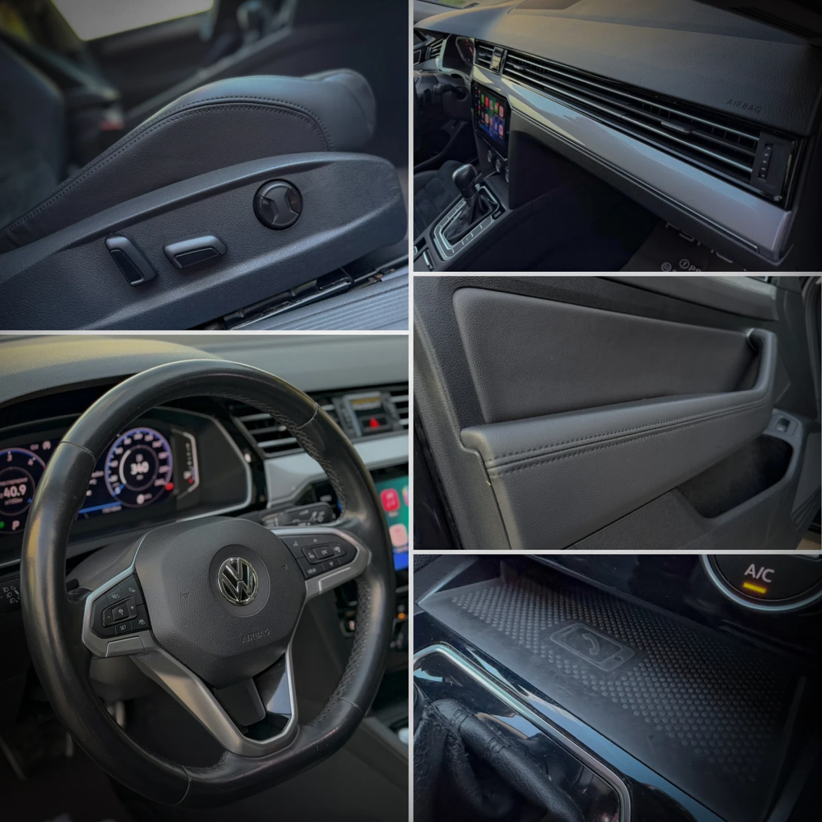 VW Passat iQ.LIGHT / ДИГИТАЛ / КОЖА / CarPlay / ЕЛ СЕДАЛКИ, снимка 14 - Автомобили и джипове - 54512815