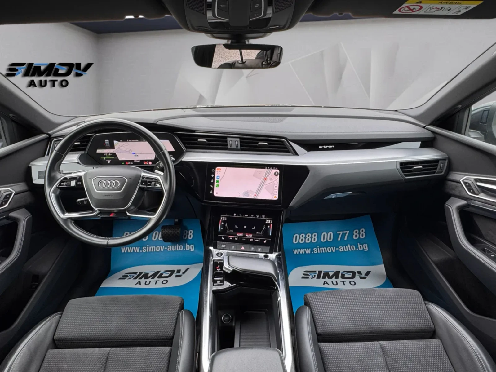 Audi E-Tron 55 97%-SOH S-LINE ДИСТРОНИК HEAD-UP ДИСПЛЕЙ KEYLES, снимка 12 - Автомобили и джипове - 56166386