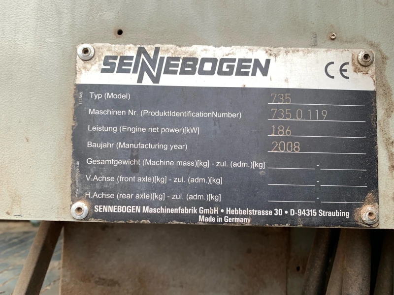 Багер Sennebogen 735 mobil, снимка 5 - Индустриална техника - 48210980