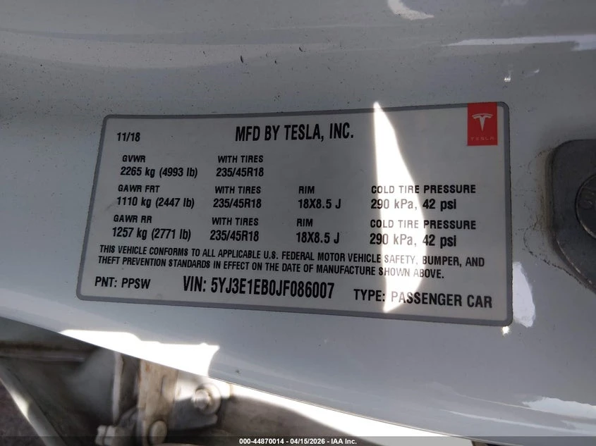 Tesla Model 3 Long Range/Performance, снимка 9 - Автомобили и джипове - 55272002