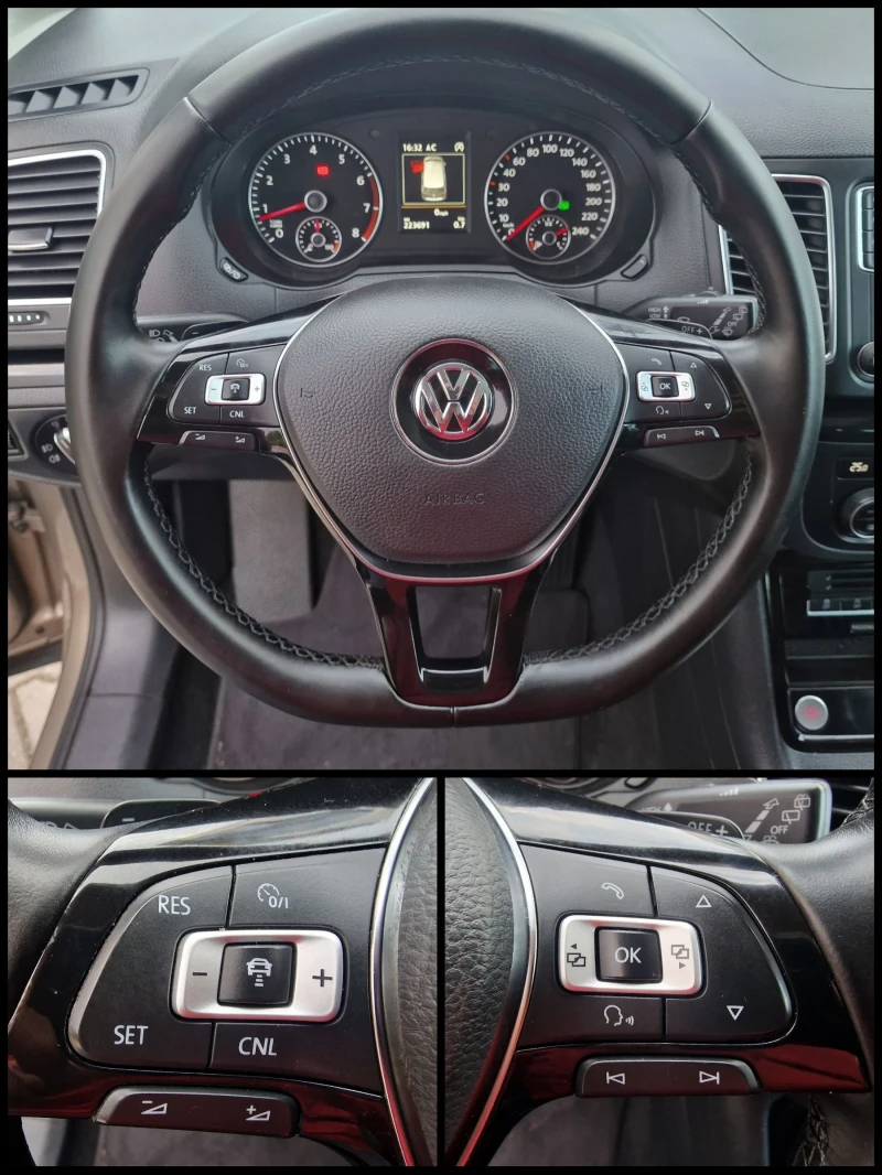 VW Sharan 7 места/БЕНЗИН/DSG - 6ck/HIGHLINE/* FACELIFT* , снимка 9 - Автомобили и джипове - 47788570