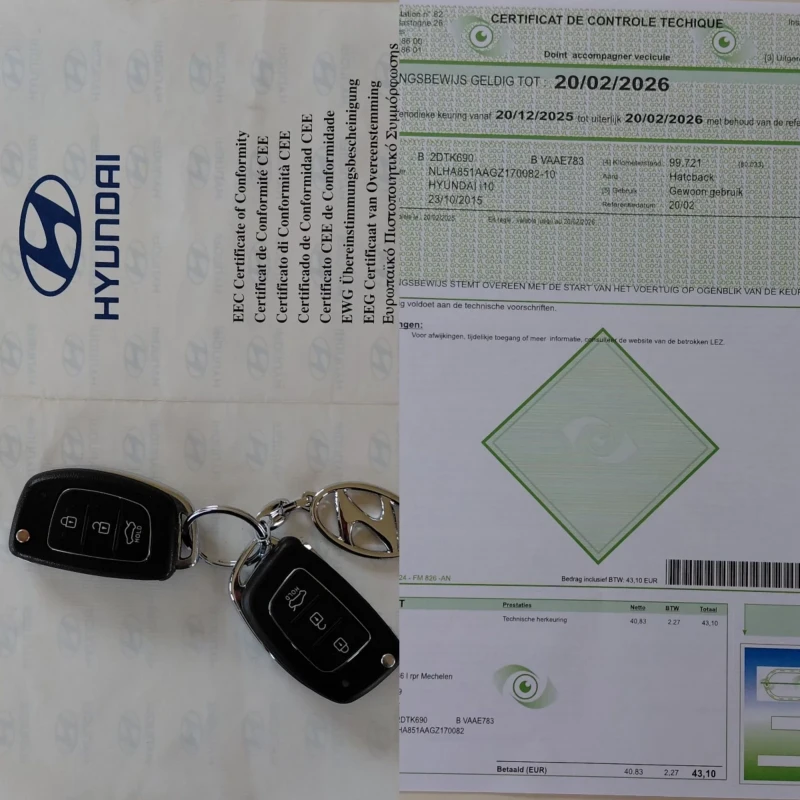 Hyundai I10 1.0i, euro 6, Belgium, снимка 16 - Автомобили и джипове - 52895766