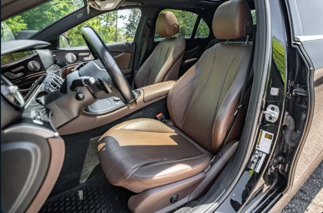 Mercedes-Benz E 300 КАФЯВА КОЖА/BURMESTER/360 CAMERA/ ADAPT. CR/PANO/, снимка 9 - Автомобили и джипове - 55630453